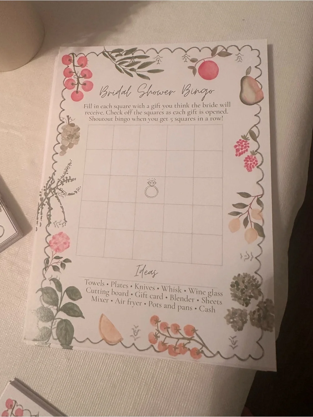 Fresh Garden Party Bridal Shower Game & Advice Cards - Party Supplies
